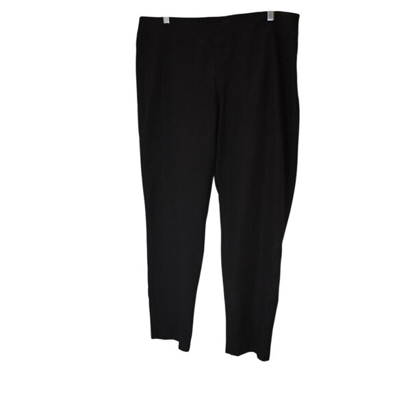 Women's Eileen Fisher Black Pull-on Pants with Stretch Size L - Picture 1 of 6